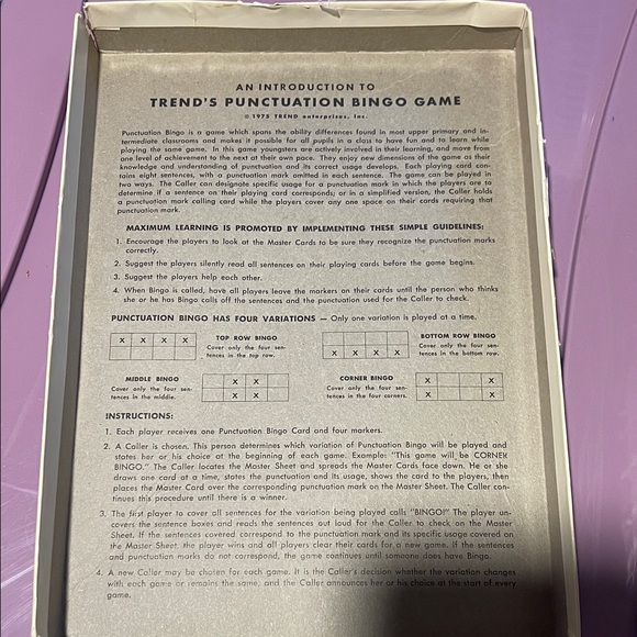 100% Complete! Vintage 1975 Punctuation Bingo Game T-108 Classroom Teaching - Picture 9 of 9